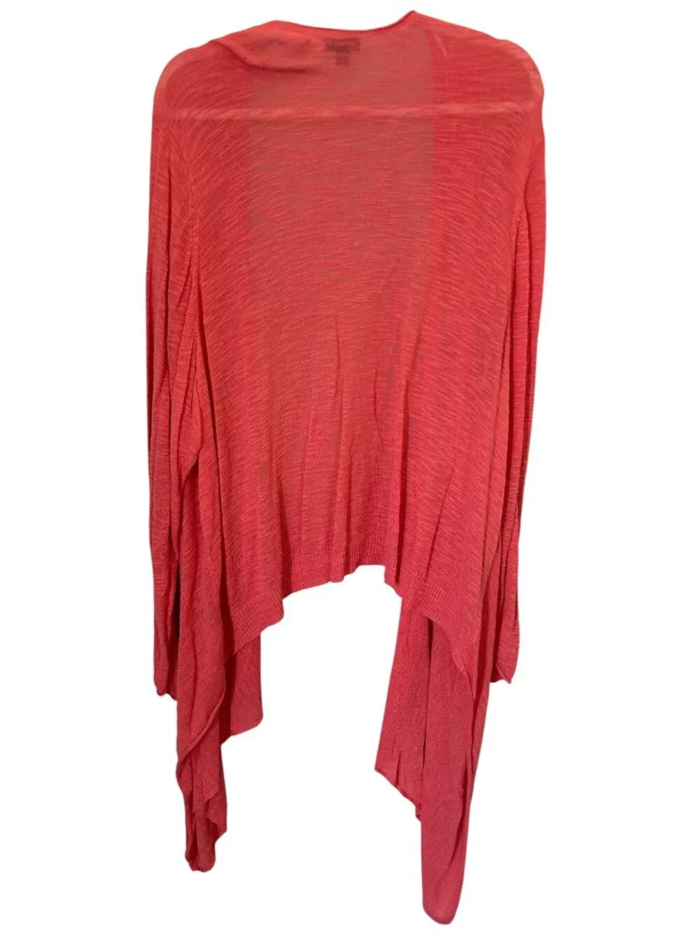 Torrid Slub Cardigan Sweater Size 6X Drape Front Long Sleeve Rayon Blend Coral - Picture 4 of 9